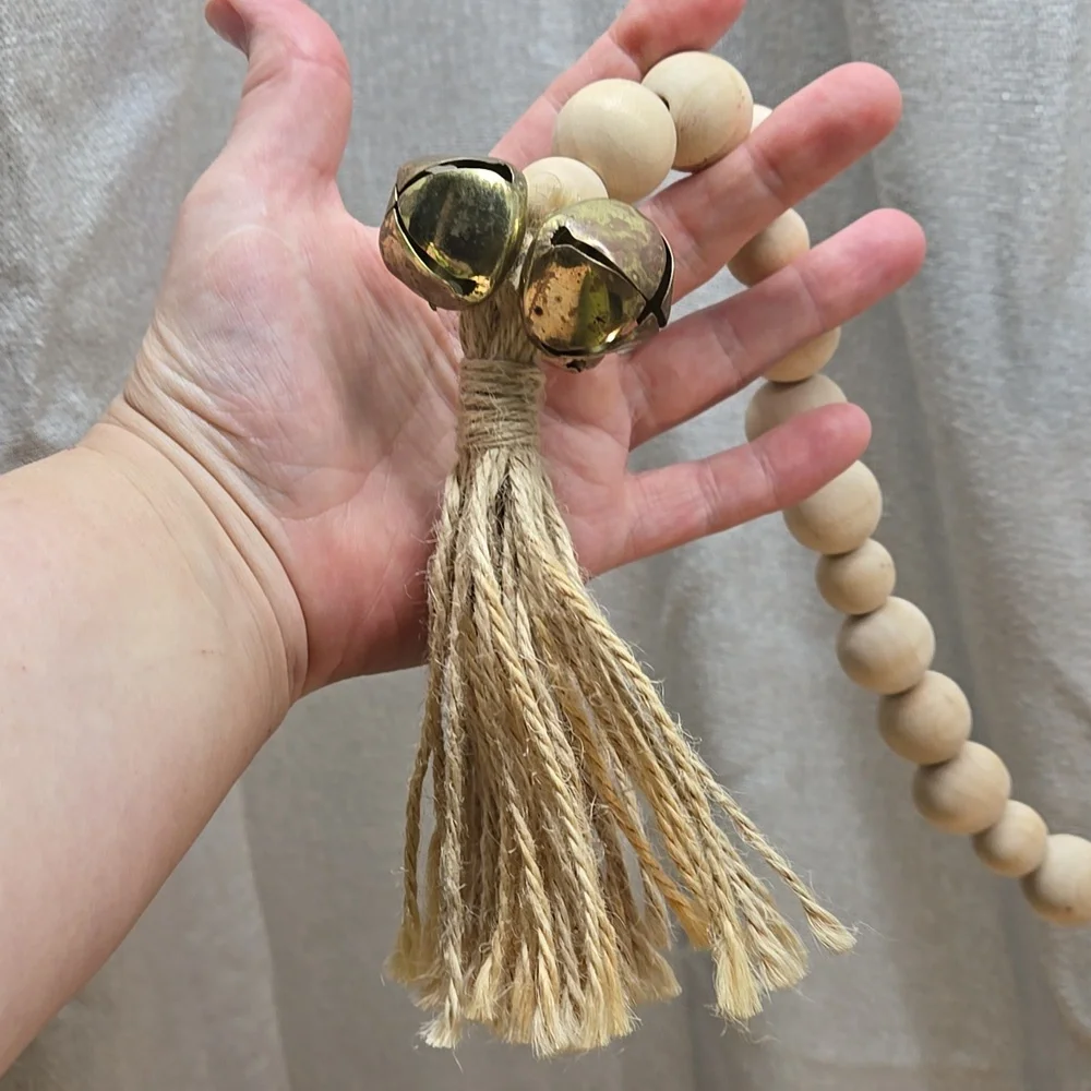 Doggy Potty Bells, Wooden Balls, Tassel, Twine, Potty Training, Hook, 3 Bells